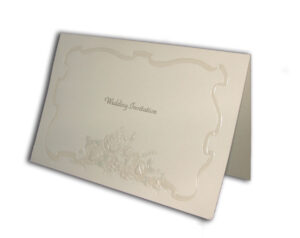 Panache 1215 White Embossed pearlised Ribbon Wedding invitation-46