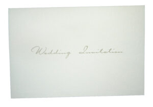simple white single fold wedding invitation