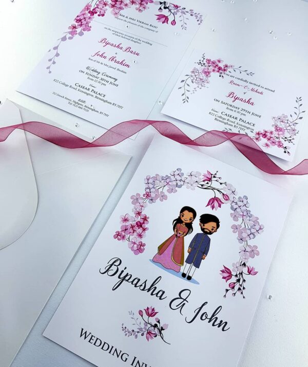 NZ 995 Caricature Cherry Blossom Invitation -0