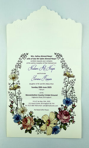 Floral folded wedding invite