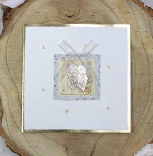 Funky Square wedding invitation with hearts and gilt edges 2004W-7653