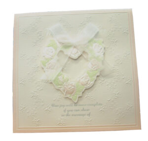 2013W Heart Rose Wreath pink and ecru wedding invitations-118
