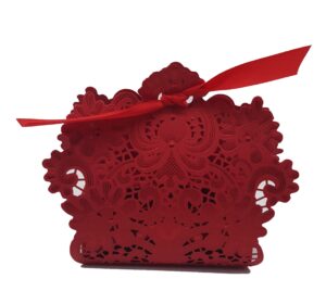 LC 001 Red Laser Cut Favour Box-0