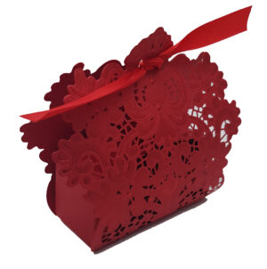 LC 001 Red Laser Cut Favour Box-3464