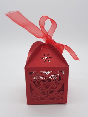 LC 002 Red Cube Heart Favour Box-0