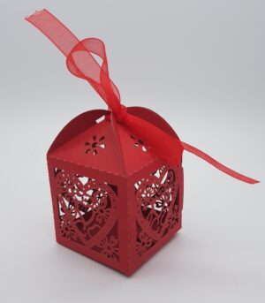 LC 002 Red Cube Heart Favour Box-3468