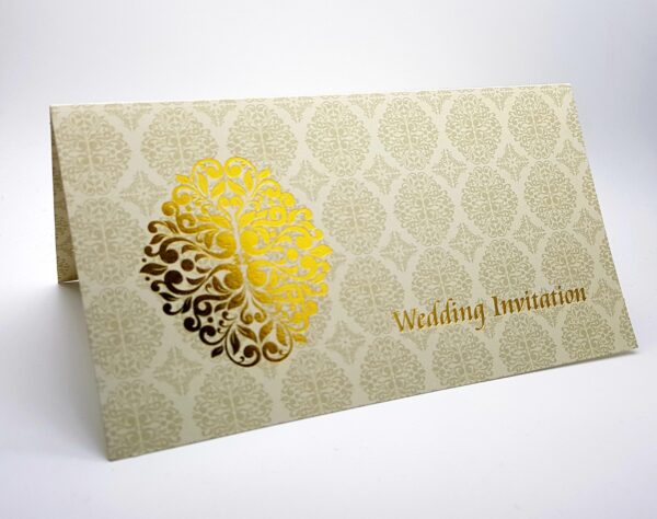 Foiled Golden Damask Design Wedding Invitation Card ABC 673 -4620