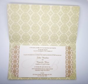 Foiled Golden Damask Design Wedding Invitation Card ABC 673 -4619