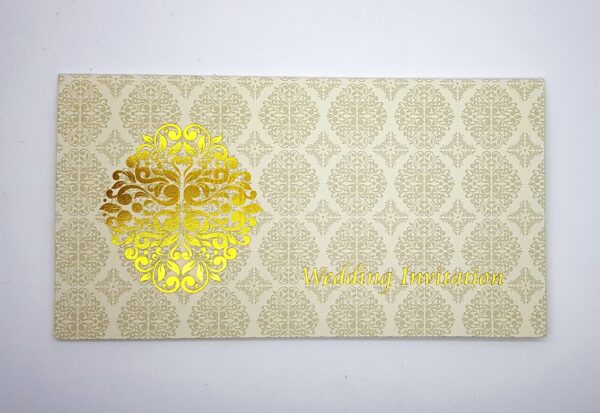 Foiled Golden Damask Design Wedding Invitation Card ABC 673 -4621