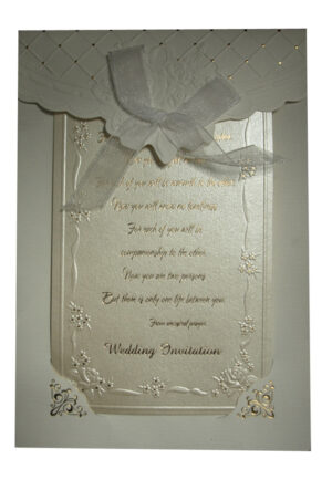 Panache 2020 Ivory frame pocket, bow and gold invite-2635