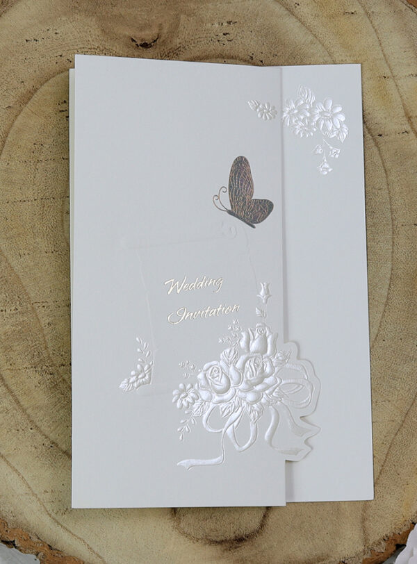 Butterfly floral wedding card Wedding invitation layout
