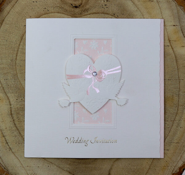Cherish 2029W Forever together doves of love off white wedding invitations-7673