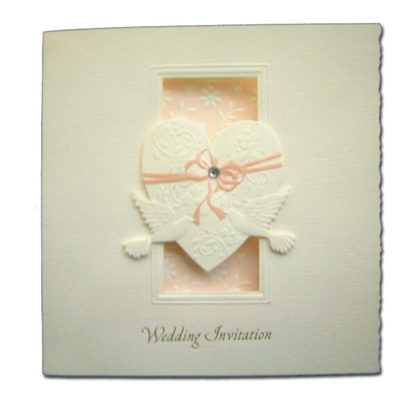 Cherish 2029W Forever together doves of love off white wedding invitations-0
