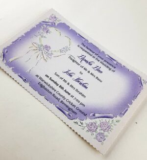 Small lilac cheap party invitation