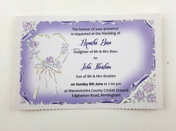 Lilac floral invitation shadicards.com