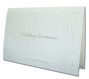 2089 Muslim Embossed white rose elegance wedding invite-0