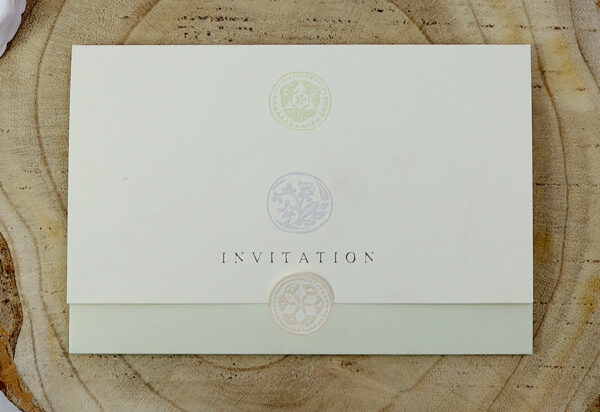 Mint green and ivory invitations