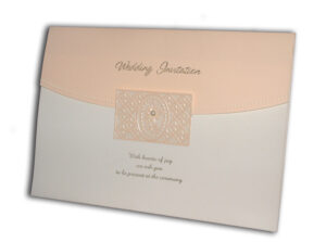 Panache 3063 Peach and cream wedding invitation-0