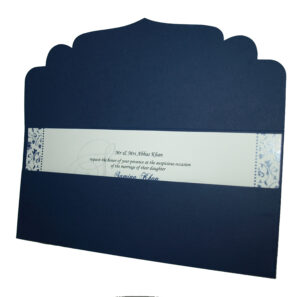 ABC 485 M Dark Blue Islamic Pocket wedding card-2231