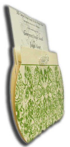 HW118 Ivory and Green Imitation purse invite-1803