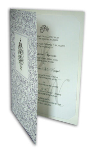 ABC 527 Light blue and silver damask Invitation-1353