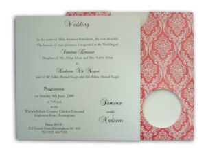 ABC 419 Amaranth red damask design pocket invitations-0