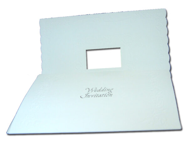 floral off white folded wedding invitation