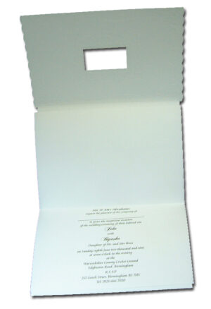 off white folded floral wedding invitation