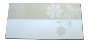 PL09 Beige flower design table place card-1488