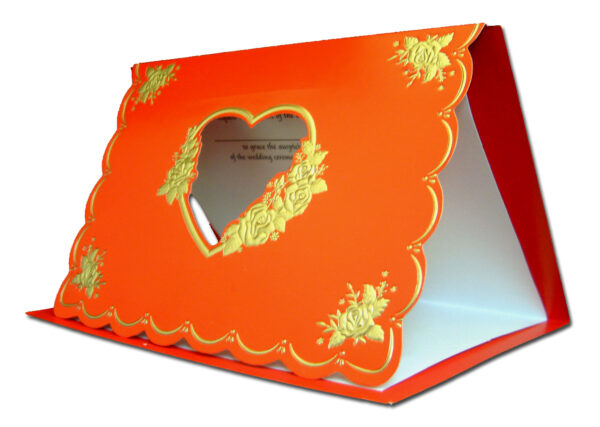 W020K01 Cherry red heart flowers wedding invitations-1504