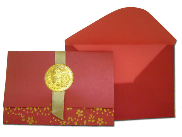 W0091 Royal seal and ribbon red party invitations-1522