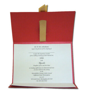 W0091 Royal seal and ribbon red party invitations-1523