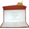 T056I Maroon card and gold ribbon bow invitation-0