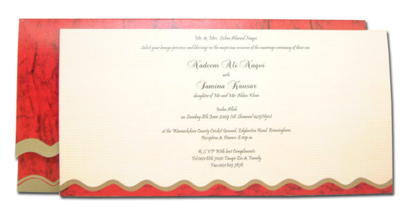 HW036 Cardinal Red and Gold Indian pocket invitations-1561