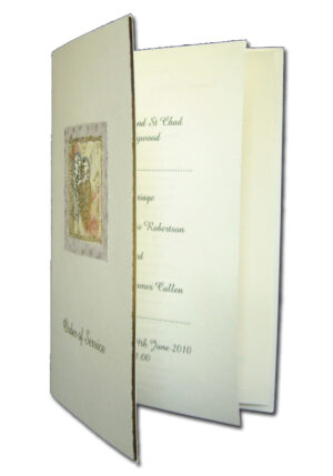 2004S gold and white folded order of service card -0