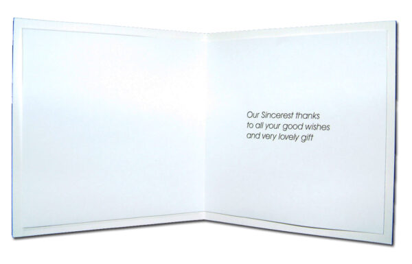 simple white folded thank you card