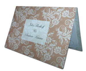 ABC 606 Chocolate brown floral party invitation-1649