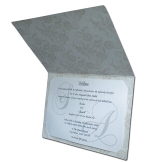 ABC 605 Lavender damask silver foiled Muslim party invitation-0