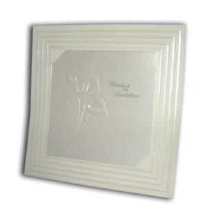 white lilies wedding invitation