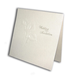 silver lilies marriage invite card