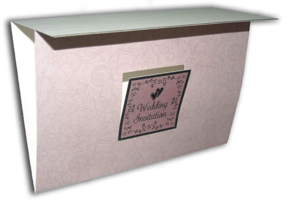 neutral pink folded floral wedding invitation