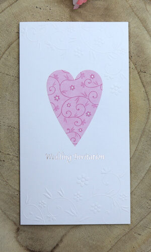 Pink Heart Customized wedding cards