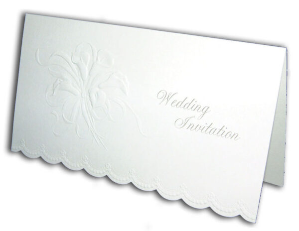 simple white folded wedding invitation