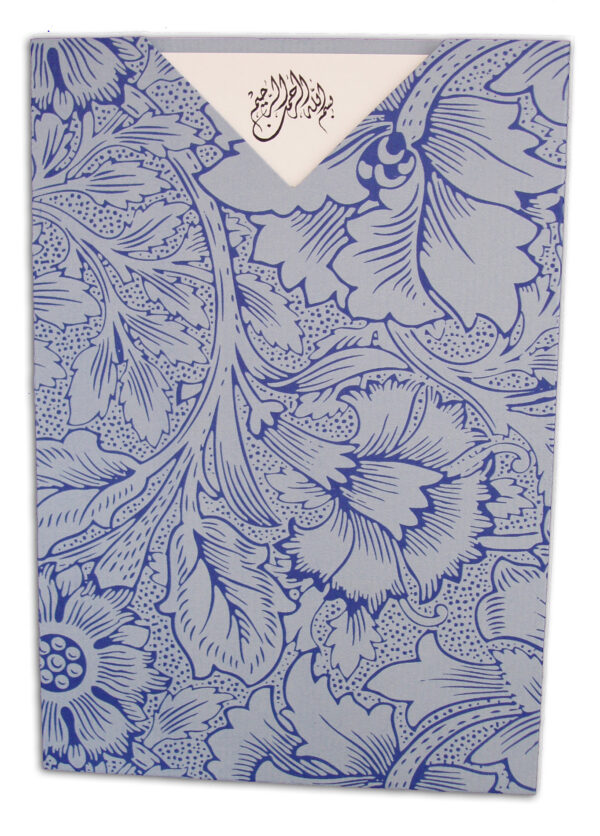 ABC 508 Antique toile floral print textured pocket invitation-1308