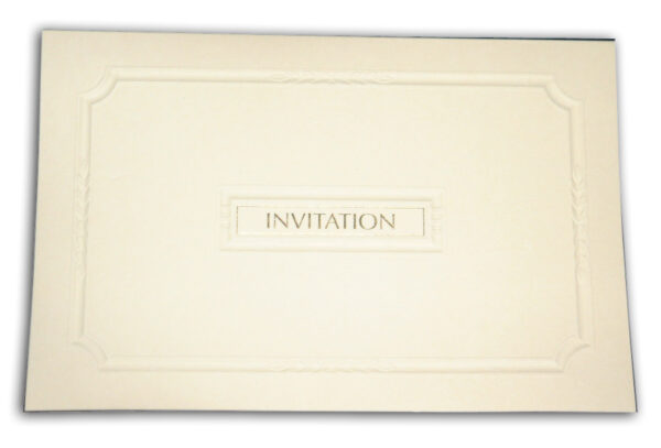 basic cream folded party invitation
