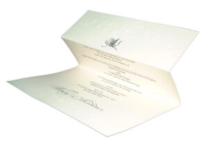 Cheap Peach invitations with embossed border 624M