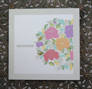 Multicolour floral wedding card design