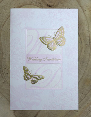 Butterfly gold wedding invitations