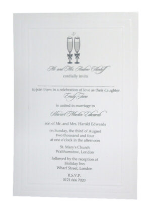 Panache 718 simply elegant off-white embossed border party announcements-1135