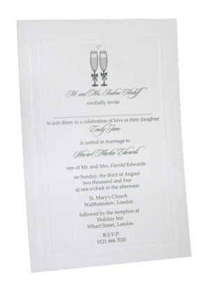 Panache 718 simply elegant off-white embossed border party announcements-1133